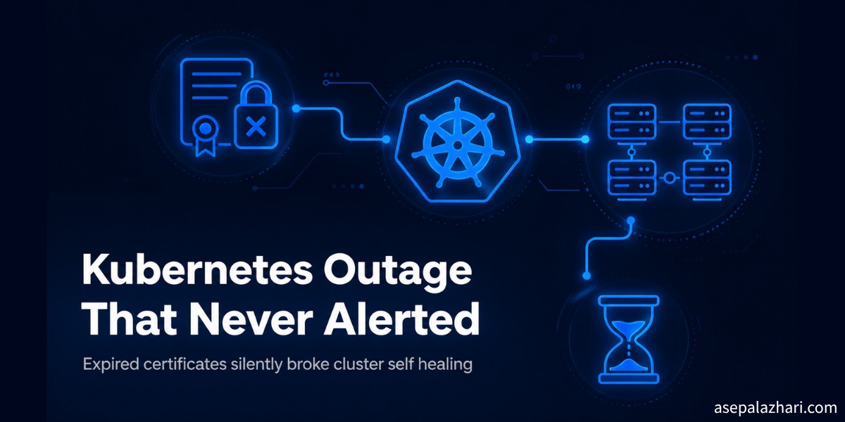 A noisy DaemonSet log led us to control plane certificates that had been expired for 16 days with zero alerts. Here is the full story and the fix.